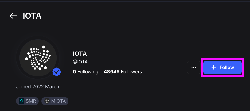 Follow @IOTA on Coinmarketcap